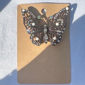 Rhinestone Butterfly Brooch